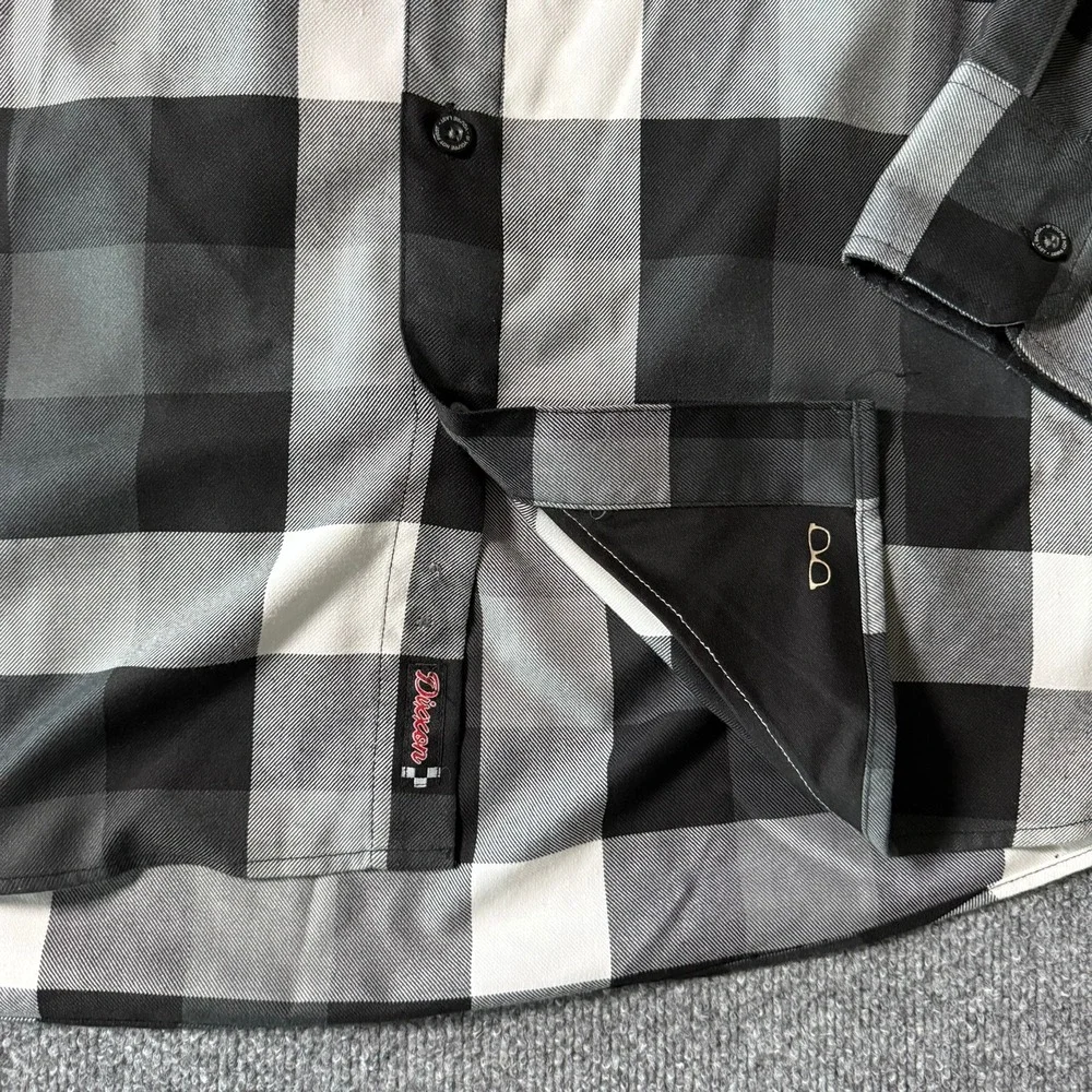 Dixxon Flannel Finish Line Black/White Buffalo Plaid Long Sleeve Mens 4X